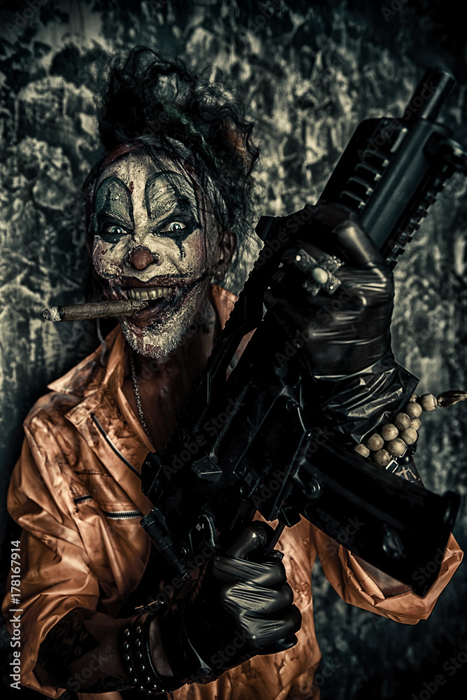 crazy evil clown