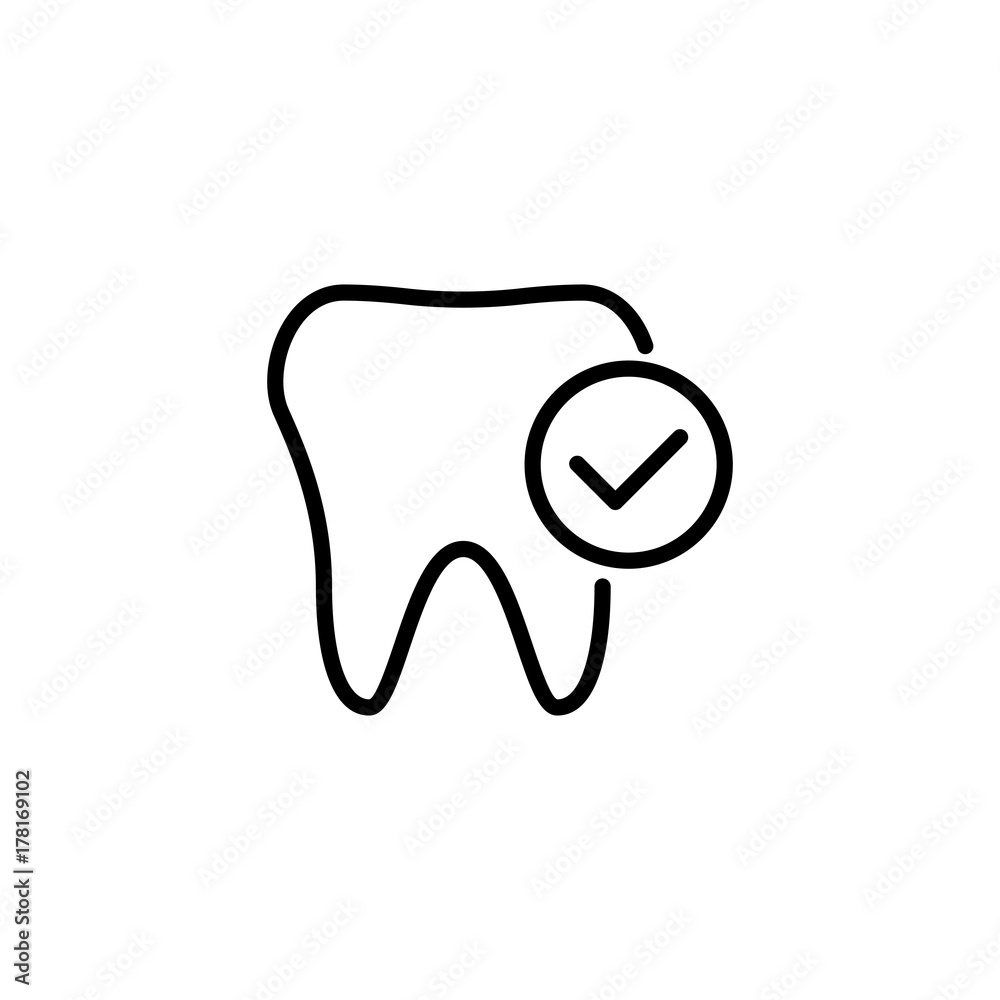 Fototapeta Premium ikona zęba lub logo w stylu linii.