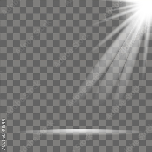 Sunlight special lens flare light effect on transparent background. Vector