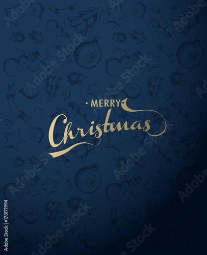 Hand draw Christmas icons seamless pattern.