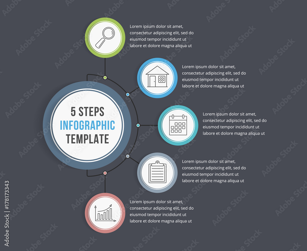 Infographic Template with Five Steps