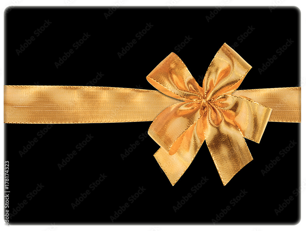 noeud ruban tissu or emballage cadeau noir Stock Photo | Adobe Stock