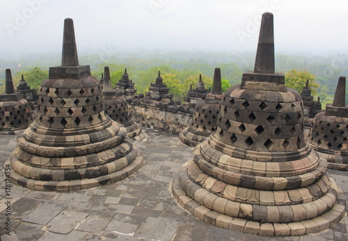Ancient Temple of Borobudur. The island of Java. Yogyakarta. Indonesia.