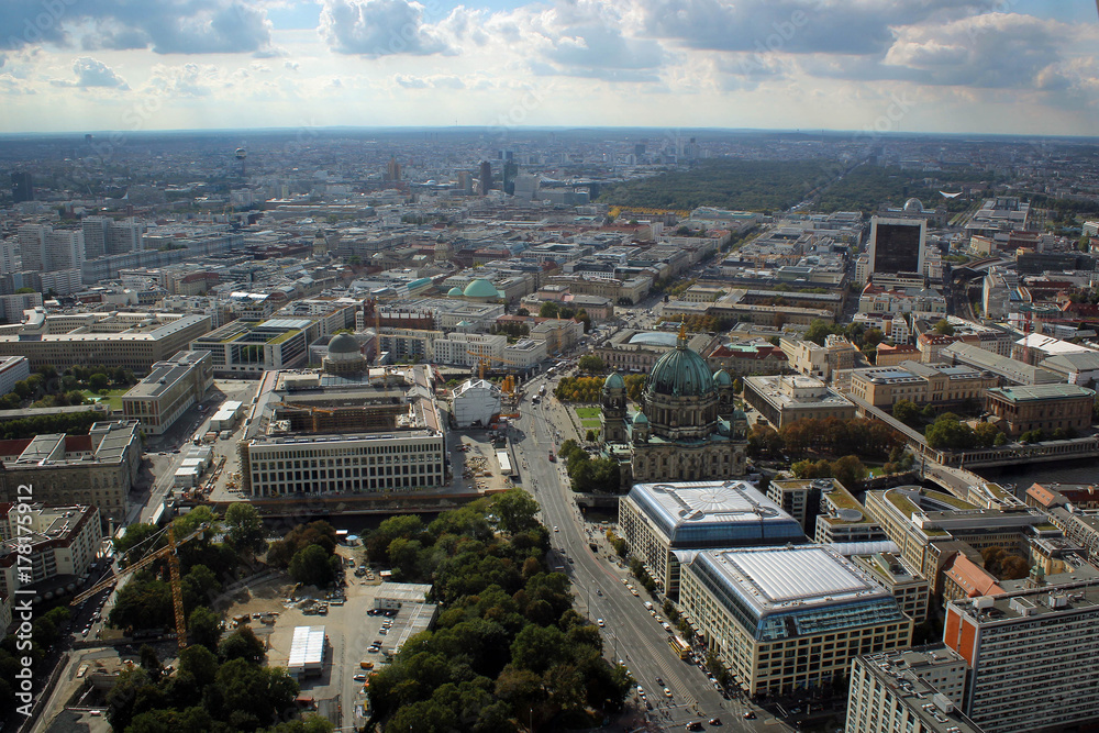 Berlin City panorama from the top of Fernsehturm, Germany