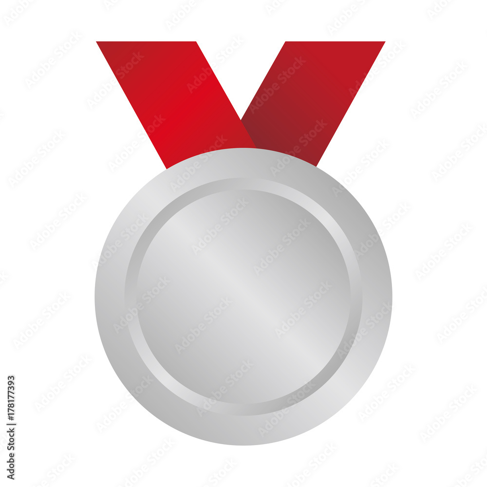 Silver medal icon illustration Stock Vector | Adobe Stock