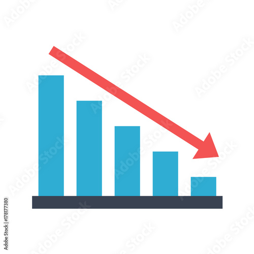 Bar Chart Vector Icon. Flat icon isolated on the white background. Editable EPS file. Vector illustration.