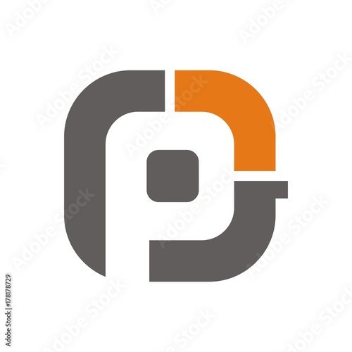 PG or GP logo initial letter design template vector