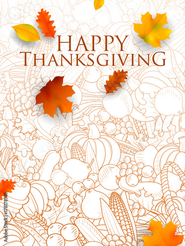 Happy Thanksgiving holiday festival background
