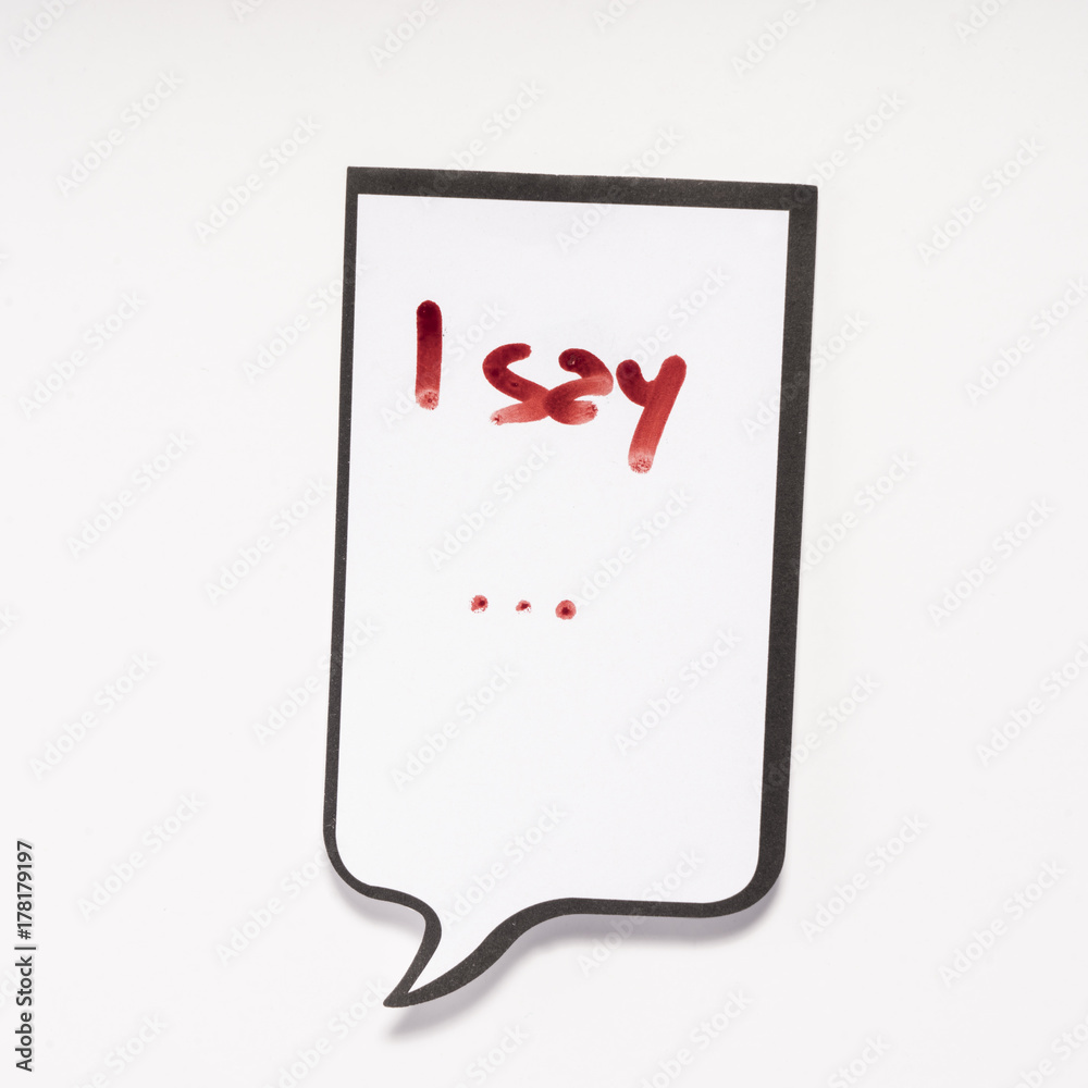 a white memo pad with the shape of a comic with the inscription a white memo pad with the shape of a comic with the inscription