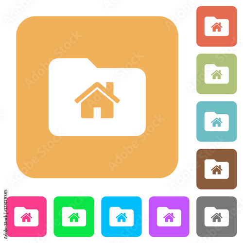 Home folder rounded square flat icons © botond1977