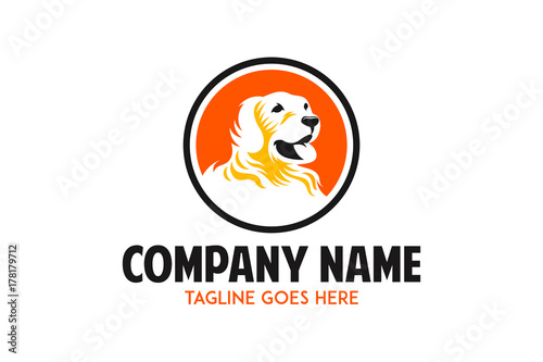 labrador retriever dog logo vector illustration