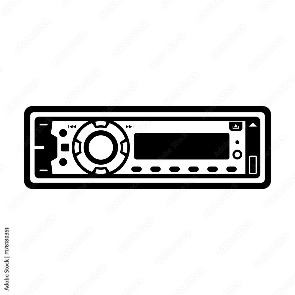 Fototapeta premium Car radio, front panel