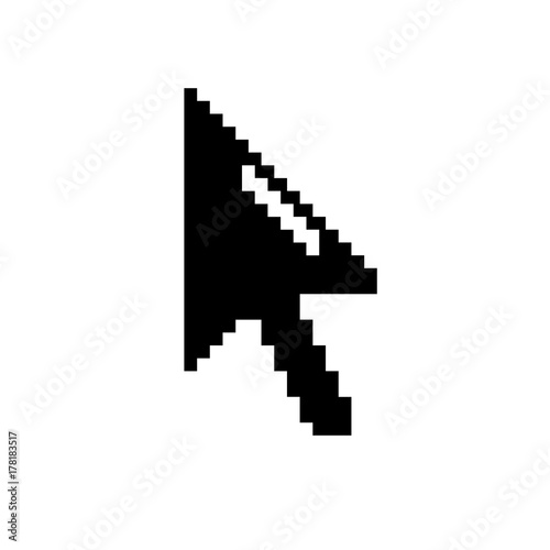 Old style pixel computer mouse black cursor arrow