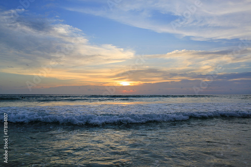 Sunset and sea at the evening.