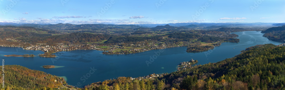 Panorama Ostteil des Wörthersees / Kärnten / Österreich