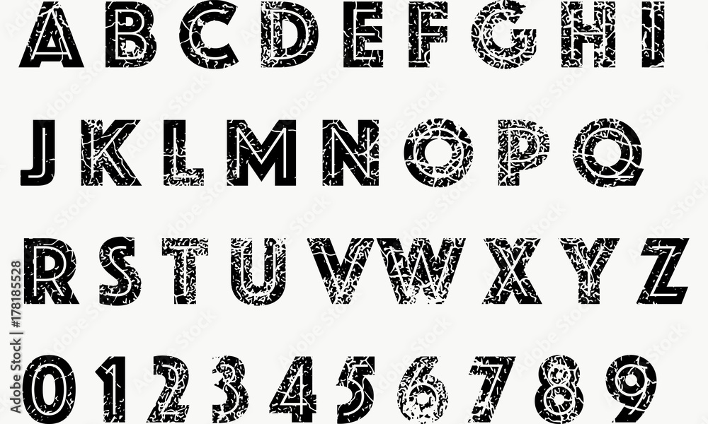 Crack alphabet vector Crack alphabet vector