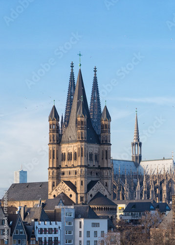 Great St. Martin Churchand . Cologne, North Rhine-Westphalia, Germany,