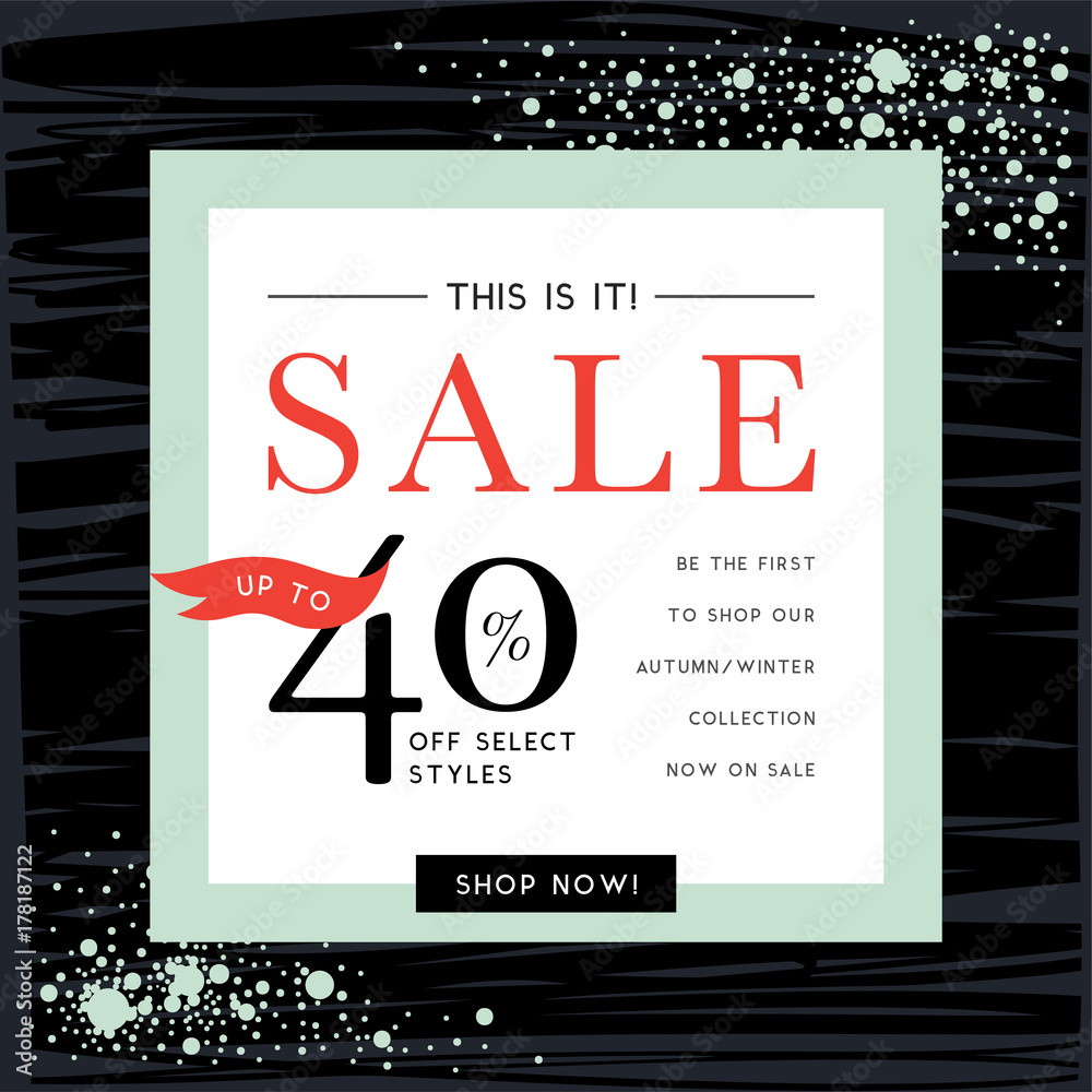 Naklejka premium Sale banner template design. Vector illustration. 