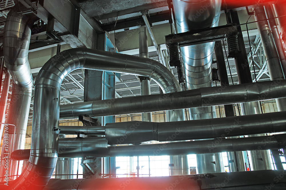 Industrial Steel pipelines, valves, cables and walkways Industrial Steel pipelines, valves, cables and walkways
