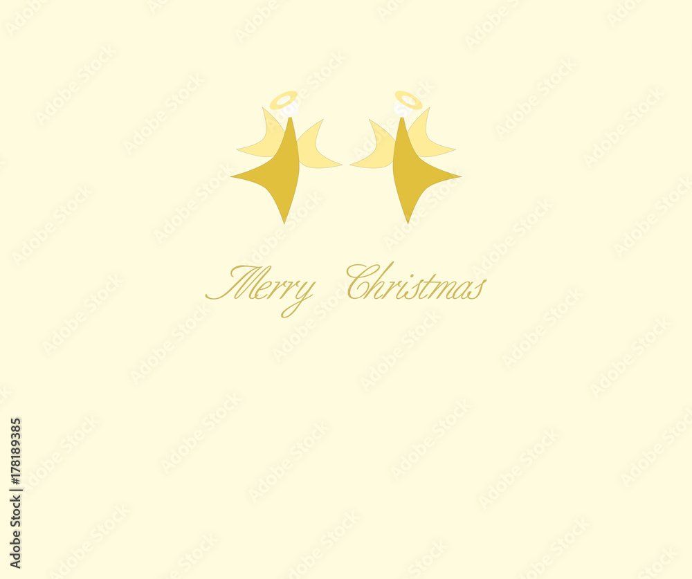 Obraz premium Weihnachtskarte mit zwei Engeln