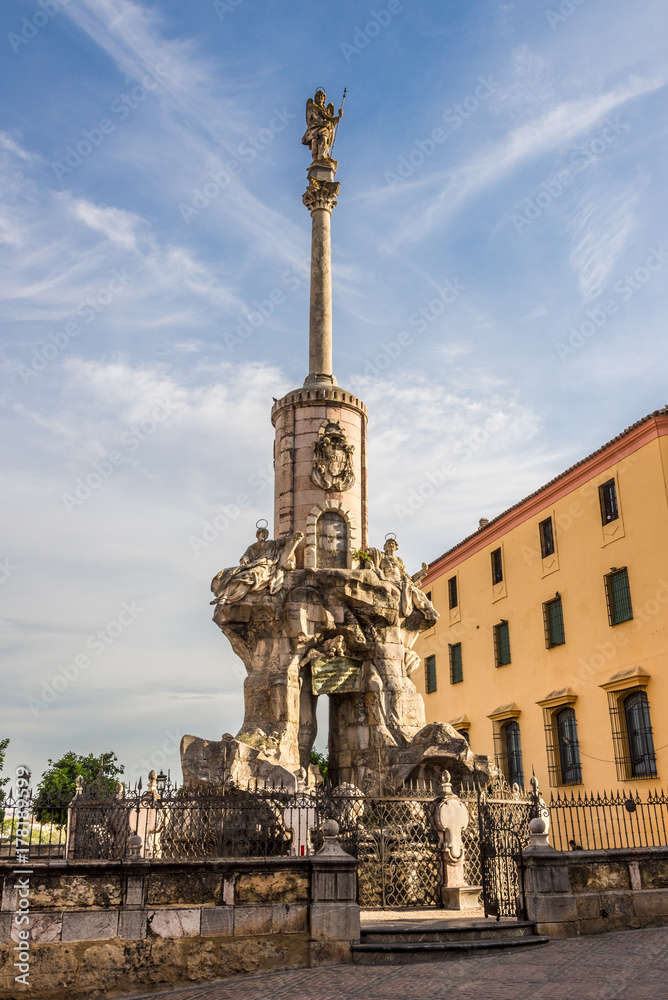 Column of St.Rafael (Archangel)in Cordoba, Spain