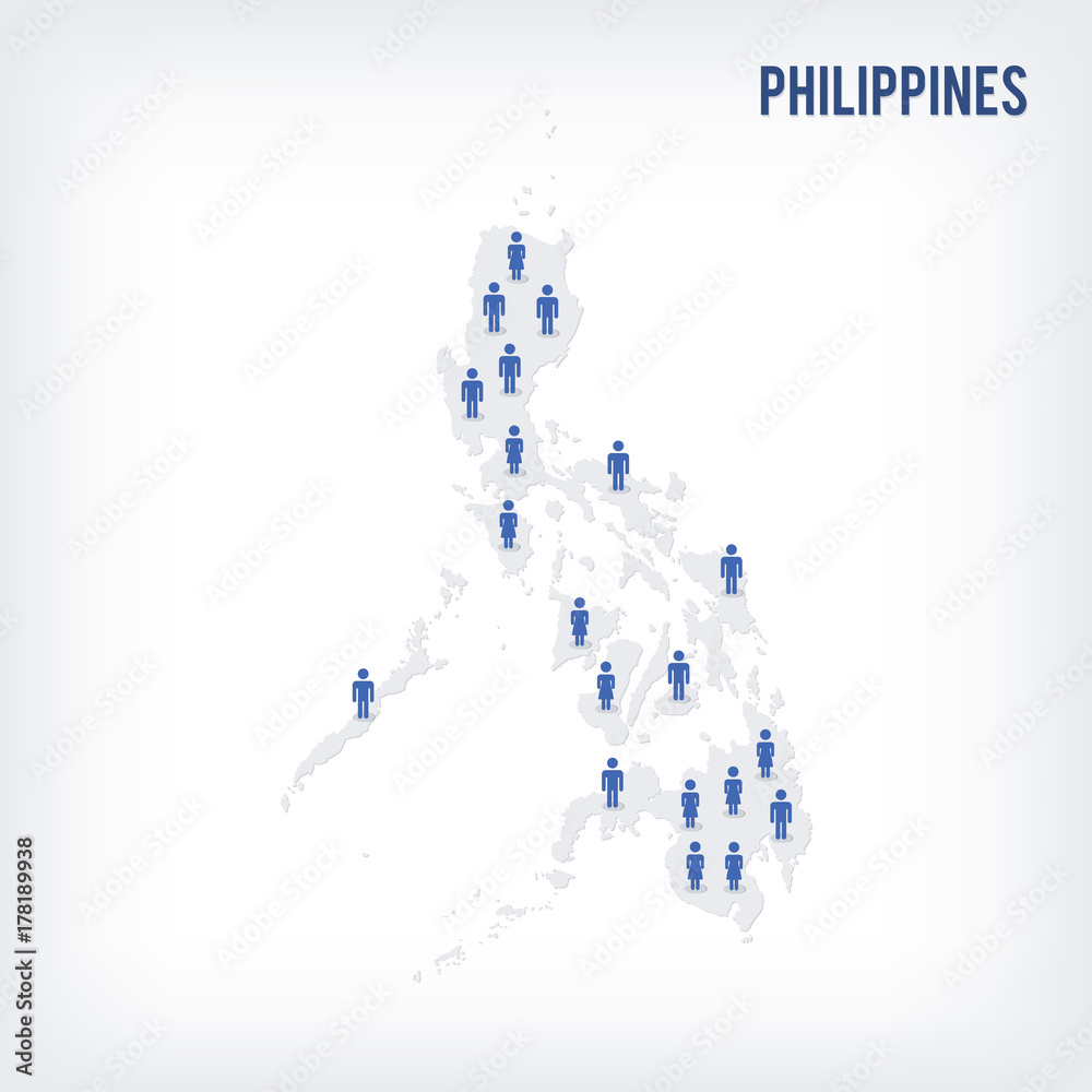 Vector people map of Philippines . The concept of population. Vector people map of Philippines . The concept of population.