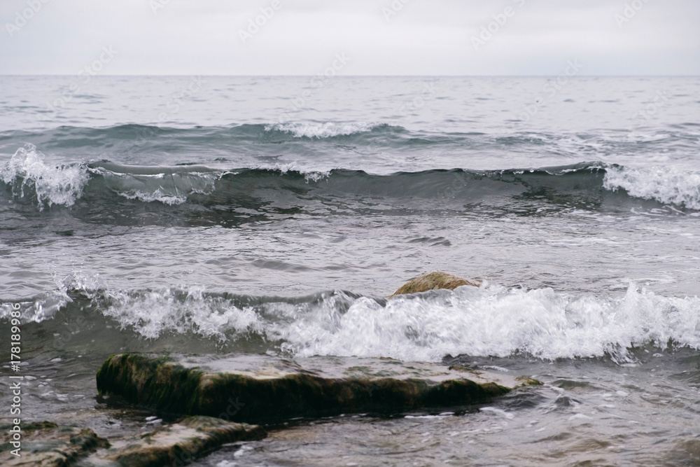 Fototapeta premium Storm on the black sea in winter