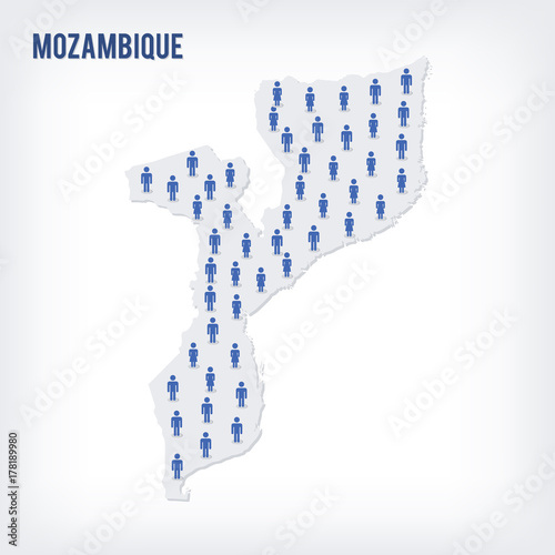 Vector people map of Mozambique. The concept of population. photo
