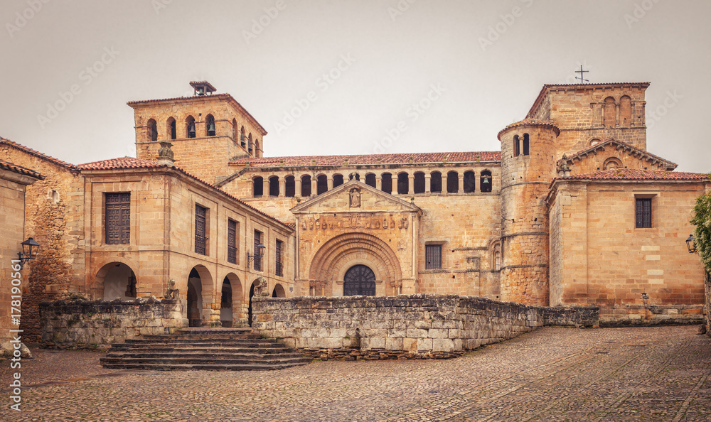 Collegiate church Santa Juliana, Santillana del Mar, medieval villa, Cantabria, northern Spain