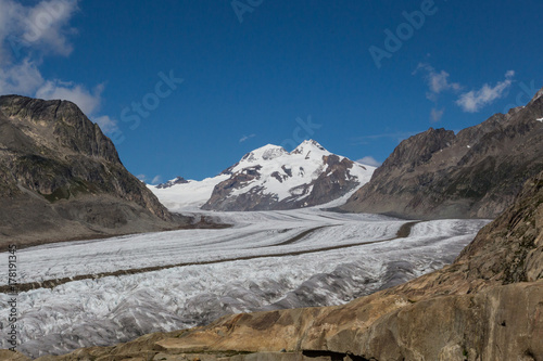 glacier Aletsch with blue sky and clouds © Pascal Halder