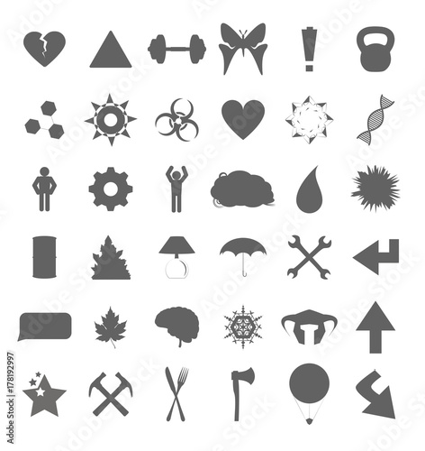 Set of various symbols and icons for web and eCommerce