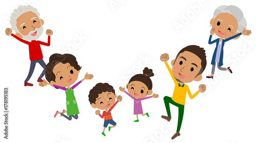 family three generations black_jump