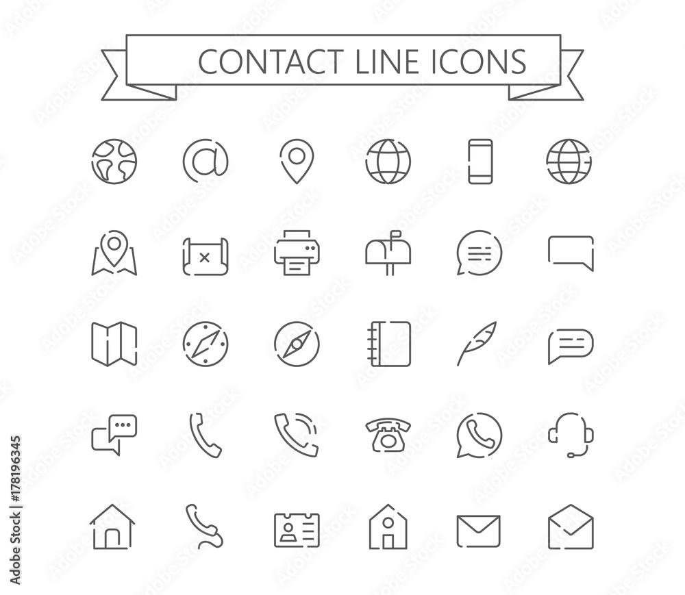 Contact line mini icons. 24x24 grid. Dashed Line Contact line mini icons. 24x24 grid. Dashed Line