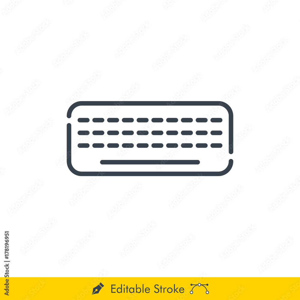 Keyboard Icon / Vector - In Line / Stroke Design with Editable Stroke Keyboard Icon / Vector - In Line / Stroke Design with Editable Stroke