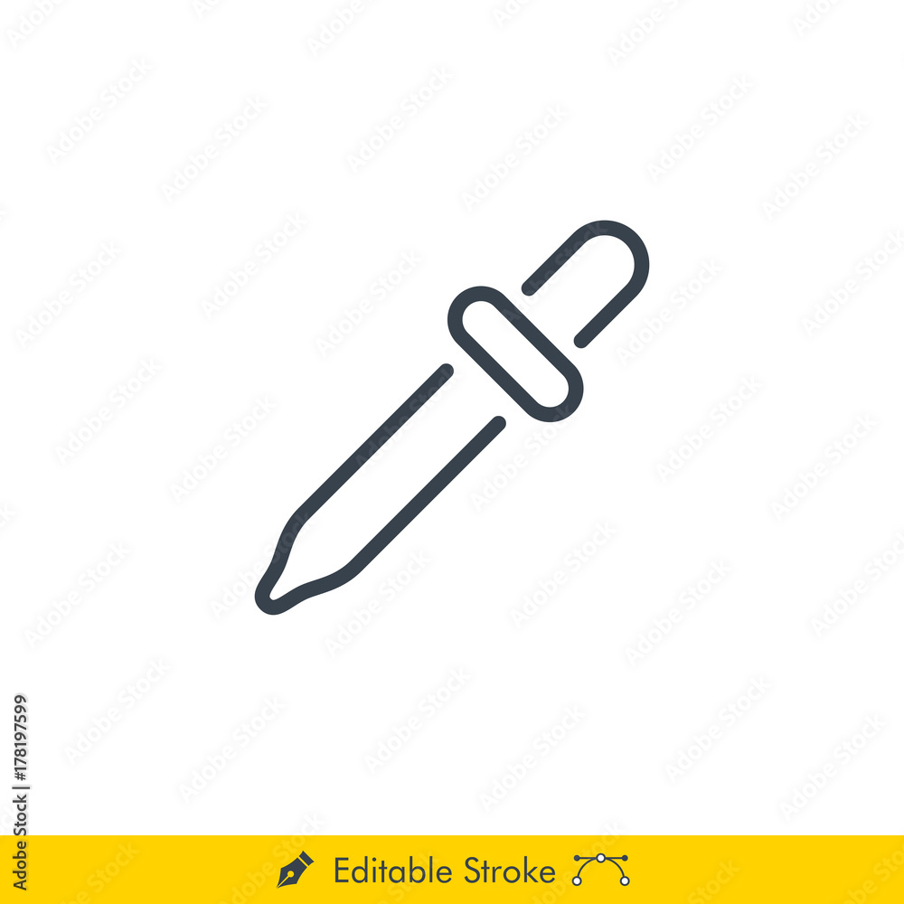 Dropper Icon / Vector - In Line / Stroke Design with Editable Stroke Dropper Icon / Vector - In Line / Stroke Design with Editable Stroke