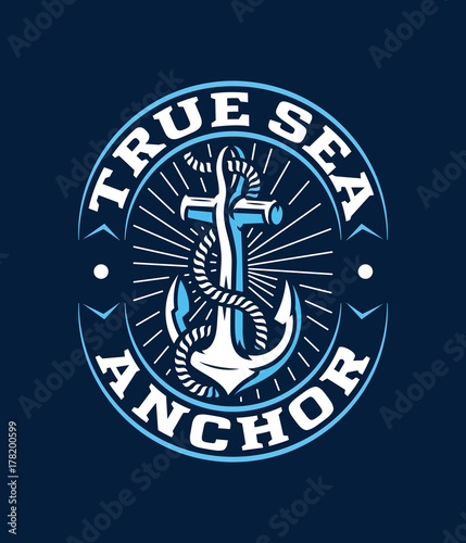 Colored vector anchor logo for any use