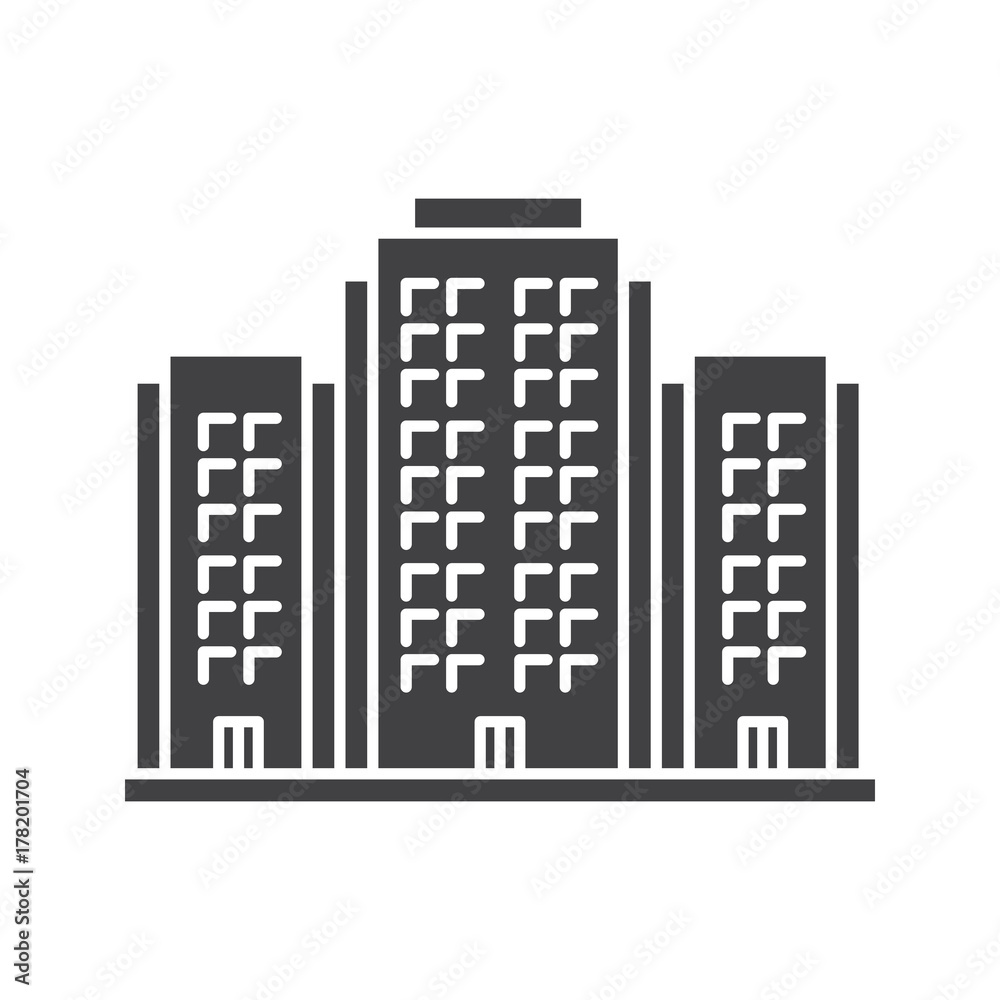 Multi-storey building glyph icon