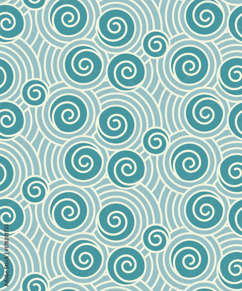 Mint and blue seamless pattern