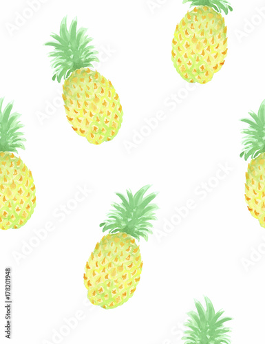 Vector pineapple seamless pattern