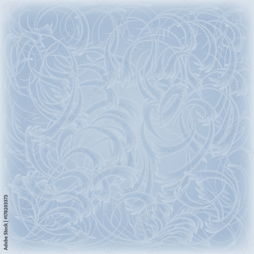 vector illustration of a background from a frosty pattern on transparent blue glass vector illustration of a background from a frosty pattern on transparent blue glass
