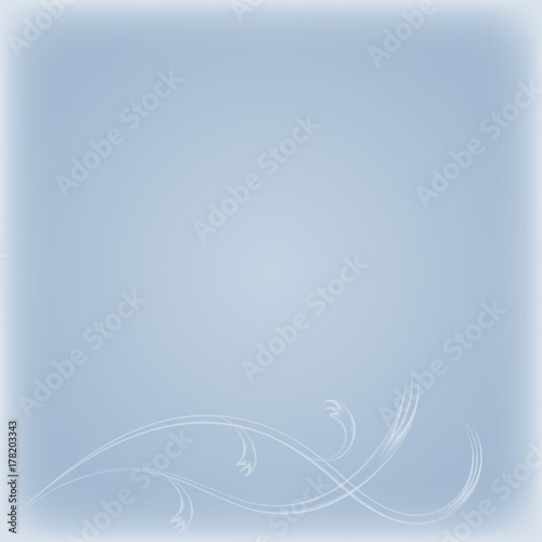 vector illustration of a frosty pattern in the form of a monogram on a blue glass background