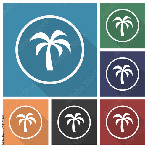 Button - Set - Schatten - Palme