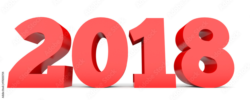 2018 New Year. Text.