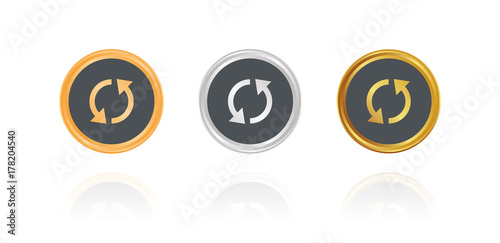 Synchronisieren - Bronze, Silber, Gold Buttons