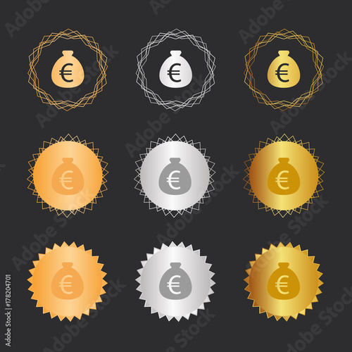 Geldsack Euro - Bronze, Silber, Gold Medaillen