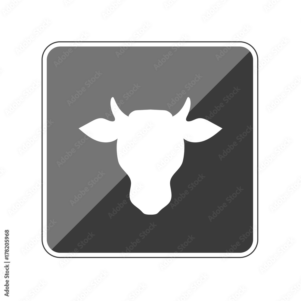 Rinderkopf - Reflektierender App Button Rinderkopf - Reflektierender App Button