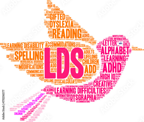 LDs Word Cloud on a white background. 