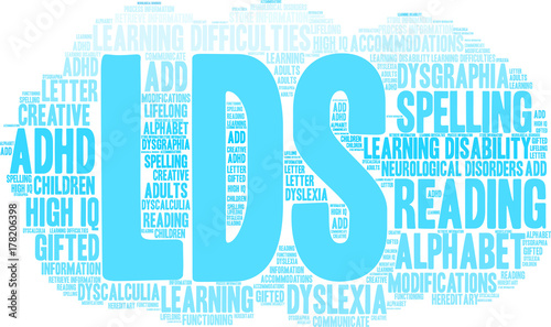 LDs Word Cloud on a white background. 