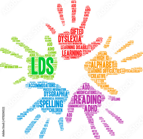 LDs Word Cloud on a white background. 