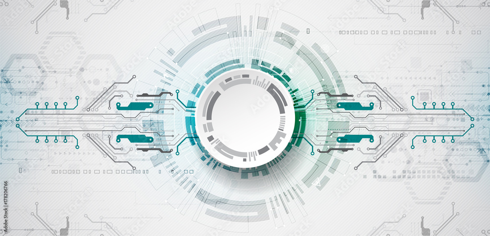 Abstract circle technology concept. Circuit board, high computer color background. Abstract circle technology concept. Circuit board, high computer color background.
